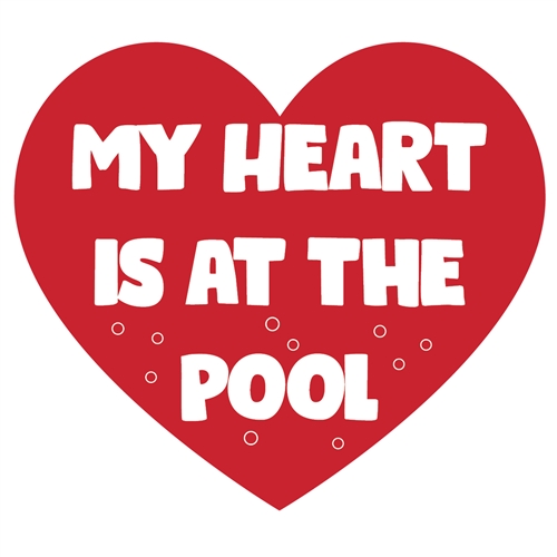 My Heart is at the Pool Sticker