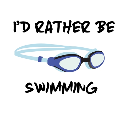 I'd Rather Be Swimming Sticker