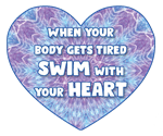 Swim with Heart Sticker
